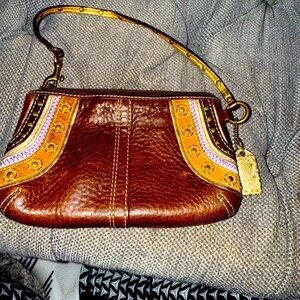 Leather Coach wristlet